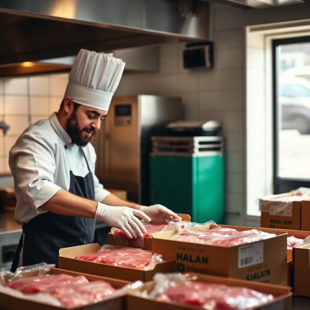 Commande en gros de viande halal pour restaurant